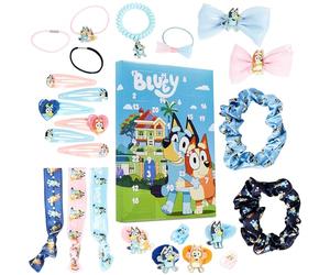 Bluey Advent Calendar 2026 for Girls, 24 Hair Accessories | Hair Clips, Bands & Scrunchies Christmas Countdown Calendar, Xmas Surprise Gifts