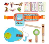 Bluey Adventure Belt - 17 Piece Explorer Set with Magnifying Glass, Compass, Whistle, Go Find Cards & Accessories - Outdoor & Indoor Pretend Play Toy for Kids - Nature Exploration Kit