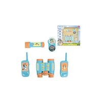 LEXIBOOK, Bluey Adventurer Kit with Walkie-Talkies 120m Range, Binoculars, and Compass, Blue Yellow, RPTW12BY