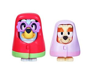 Bluey and Bingo Grannies Playset: Articulated 2.5 Inch Action Figures 2-Pack Including 2 Removable Blankets and Glasses Official Collectable Toy