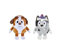 Bluey and Friends - 2 Pack Soft Stuffed Animals (Princess Muffin & Winton), Approximately 6 Inches - Cuddly Plush Toys for Kids, Embroidered Faces, Travel Size, Gift for Toddlers Ages 3+