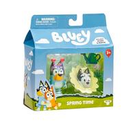 Bluey and Muffin 2-Pack Toy Figure Playset, Spring Time Toddler Figurine Toys Set with Dressup Accessories, Poseable Figurines for Kids Ages 3-5