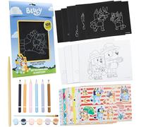Bluey Arts & Crafts Set for Kids, 4-in-1 DIY Colouring Activity & Craft Kit, Sticker Sheets Watercolour Scratch Art Pencils & Accessories, Kids Gifts (Multi 4-in-1 Set)