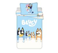 Bluey Baby Duvet Cover 100x135 + Pillowcase 40x60 Cotton Bingo Bandit Gift | Reversible baby bedding | Natural cotton soft breathable Oeko-Tex | Chilli | Official licence | 0-3 | Cot | Machine washable