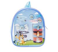 Bluey Backpack - Hair Accessory Gift Set with Clips, Bobbles & Bands - Portable, Travel, Styling Hair Accessories Kit for Kids Ages 3+ - Fun Bluey Gifts for Girls, Birthday, Christmas