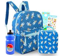 Bluey Backpack with Lunch Box Set - Bundle with 16” School Backpack, Lunch Bag, Water Bottle, Stickers, More | Bluey School Bag for Kids, Boys, Girls