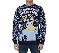 Bluey Bandit Mens Christmas Jumper, Knitted Mens Christmas Jumpers, Xmas Jumpers Men, Small