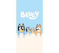 Jerry Fabrics Bluey Bingo Beach Towel Holiday Kids Swim Children Bath Towel Gift, 70 x 140 cm, Blue