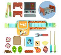 Bluey BBQ Belt Playset - 20 Piece Wooden Pretend Cooking Toy with Mini BBQ, Tongs & Accessories - Kids Role Play Outdoor Barbecue Set - Official Bluey Toys for Boys & Girls