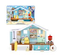 Bluey - Beach Cabin Playset, Blue Dog Beach House, Toy with Figure, with Accessories, Pool, Glasses, Float, Barbecue, Blue House, Famous (BLY66000)