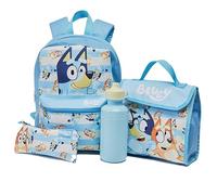 Bluey & Bingo Kids Backpack Lunch Bag Pencil Case & Water Bottle Set Childrens Nursery Rucksack