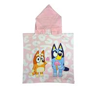 Bluey Kids Hooded Poncho Towel - Bath Beach Swim Cover Up for Girls - Soft & Absorbent Hooded Towel Poncho - One Size Fits Ages 2-6 Years - Childrens Ponchos