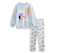 Bluey Bingo Kids Light Blue Sweatshirt & Leggings Set | Long Sleeve Crew Neck Pullover Tracksuit | Character Cartoon Print Loungewear | School Sportswear Outfit Merch - 3-4 Years