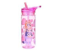 Bluey & Bingo Kids Water Bottle 580ml Leakproof Straw Cup with Carry Handle - Ecozen BPA-Free Reusable Bottle for Boys & Girls, Durable Flip Lid (Pink Bluey and Bingo)
