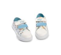 Bluey & Bingo Unisex Kids Off White Multi Character Trainers | Everyday Wear Shoe | Hook and Loop Closure | Cartoon Print Footwear for Back to School - 8 UK Child