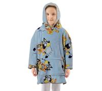Bluey Bingo Wearable Fleece Blanket Sherpa Hooded Kids Cartoon Tv Show Heeler Dog Gift for Boys Girls Nursery