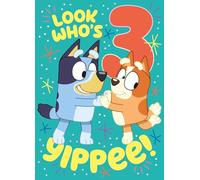 BLUEY BIRTHDAY CARD AGE 3 BLUEY 3RD BIRTHDAY CARD