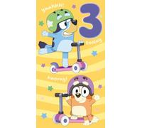BLUEY BIRTHDAY CARD AGE 3, BLUEY 3RD BIRTHDAY CARD FOR BLUEY LOVERS