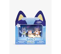 Bluey Fuzzies Episode Pack: The Beach. With 3 Specially Flocked Collectible Mini-Figures (Incl. 1 Exclusive), Display Case, Trading Card, and Collector's Guide. 80 to Collect in Series 1!