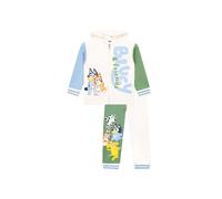 Bluey Boy's Bingo Zipped Hoodie & Joggers Set in White | Size: 2-3 Years Bluey White 2-3 Years