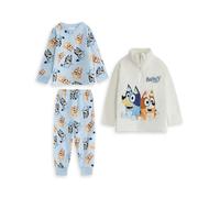 Bluey Boys Blue Character Long Sleeve Long Leg Pyjama and Jumper 3 Piece Set - 6-7 Years
