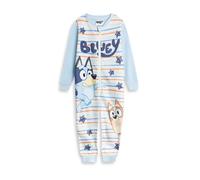 Bluey Boys Blue Striped Onesie | Long Sleeve Zip-Up Sleepwear Bingo Characters | Microfleece Loungewear for Bedtime & Relaxing | Kids Cartoon Pyjamas Merch - 6-7 Years