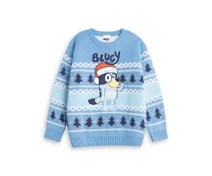 Bluey Boy's Christmas Jumper | Blue | Official Merch | Size: 5-6 Years Bluey Blue 5-6 Years