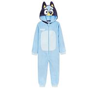 Bluey Boys Fleece Onesie with Hood, Cosy Loungewear - Gifts for Boys (Blue, 5-6 Years)