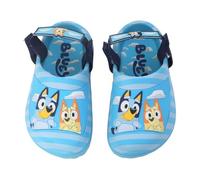 Bluey Boys & Girls Clogs Kids Slip On Beach Water Shoes with Adjustable Strap, Blue stripes, 11 Little Kid