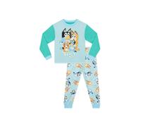 Bluey Boy's Long Sleeve Heeler Family Pyjamas in Blue | Size: 6-7 Years Bluey Blue 6-7 Years