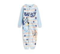 Bluey Boys Blue Striped Onesie | Long Sleeve Zip-Up Sleepwear Bingo Characters | Microfleece Loungewear for Bedtime & Relaxing | Kids Cartoon Pyjamas Merch - 18-24 Months