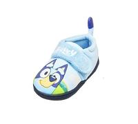 Bluey, Boys or Girls Unisex Kids Slippers, with Hook & Loop Strap and 3D Tail, Blue, Size Infant 12