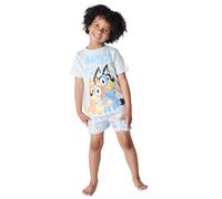 Bluey Boys Shortie Pyjamas | Cotton Pyjama Bottoms & Short-Sleeve T-Shirt Pyjama set | Summer Kids PJs Soft Breathable Loungewear | Fun & Comfortable Nightwear Set (Blue, 2-3 Years)