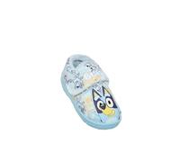 Bluey Boys Slippers - Toddler Kids Indoor Warm House Shoes with Adjustable Strap, Soft Plush Lining and Non Slip Rubber Sole (Blue UK 6-EU23)