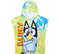 Bluey Boys Towelling Hooded Poncho Towel Cover Summer Beachwear Swimwear