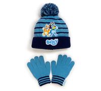 Bluey Boys Winter Hat and Gloves Set - Beanie and Glove Set for Toddlers and Kids - Warm Knit Accessories - One size