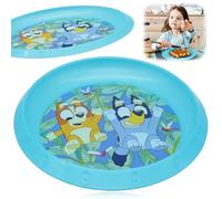 Bluey BPA-Free Plastic Plate 21.5cm - Reusable Dinner Plate with Raised Edges, Printed Tableware for Kids and Toddlers 4+ Years