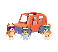 Bluey Buddies Big Heeler 4WD With Family, Exclusive Plush, Bingo and Chilli, With Sticker Sheet and Opening Bonnet/Hood For Fun Storage