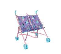 Bluey Buddy Buggy Stroller | Childrens Double Buddy Buggy Pram In Bluey Print | Double Toy Pram for Kids with Umbrella Fold, Lightweight & Portable Pushchair for Baby Dolls | Ages 2+