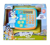 Bluey Cash checkout Piece Pretend Play Checkout Toy with Sounds, Scanner, Play Money, Food Accessories & Credit Card - Interactive Shop Playset