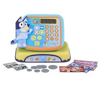 Bluey Cash Register Role Play Toy for Kids - Interactive Calculator Till with Sounds, Play Money Notes Coins & Card, Drawer Storage, Bluey Gift Set for Pretend Shop Play