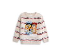 Bluey Character Christmas Jumper | Unisex Kids Beige | Official | Size: 2-3 Years Bluey Beige 2-3 Years