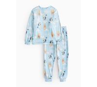 Bluey Character Print Blue Slinky Fleece Pyjamas 1-2 years