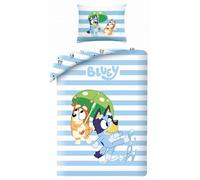 Halantex Bluey BY1324 Children's Bed Linen Set 140 x 200 cm + 70 x 90 cm, 100% Cotton, Officially Licensed