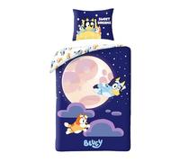 Bluey Children's Bedding Set 100% Cotton - Duvet Cover 140 x 200 cm + Pillowcase 70 x 90 cm - Reversible, Soft and Breathable - Official Bluey & Bingo Licence