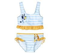 Bluey Children's Bikini - Blue and Yellow - Size 4 Years - Girl's Swimsuit - 85% Polyester and 15% Elastane 210 GSM - Quick Dry - Original Product Designed in Spain