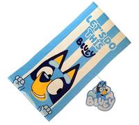 Bluey Children's Towel, 70 x 140 cm, Soft and Absorbent Microfibre, Quick Drying, Official Design for Beach, Pool and Bath, for Children and Fans