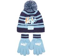 Bluey Children's Winter Hat & Gloves Set Warm and Comfy Beanie Hat & Gloves Set for Kids gift for Boys and Girls age 2-7