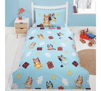 Bluey Christmas Cotton Blue & White Kids Bedding Set- Single