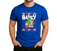 Bluey Christmas Design - Festive Christmas Clothing, Gift Idea, Merry Christmas, Xmas Design, Santa, Winter Men's T-Shirt, blue, 3XL